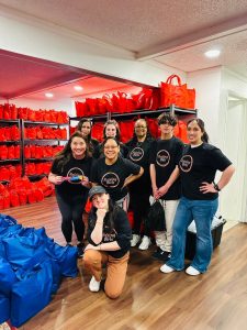 JLT Packing hygiene bags at Raising Girls 