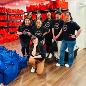 JLT Packing hygiene bags at Raising Girls